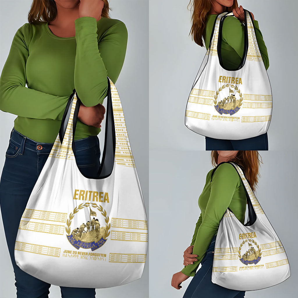 Eritrea Martyrs Day June 20 Grocery Bag Never Forgotten Proud Eritrean Heritage White Version