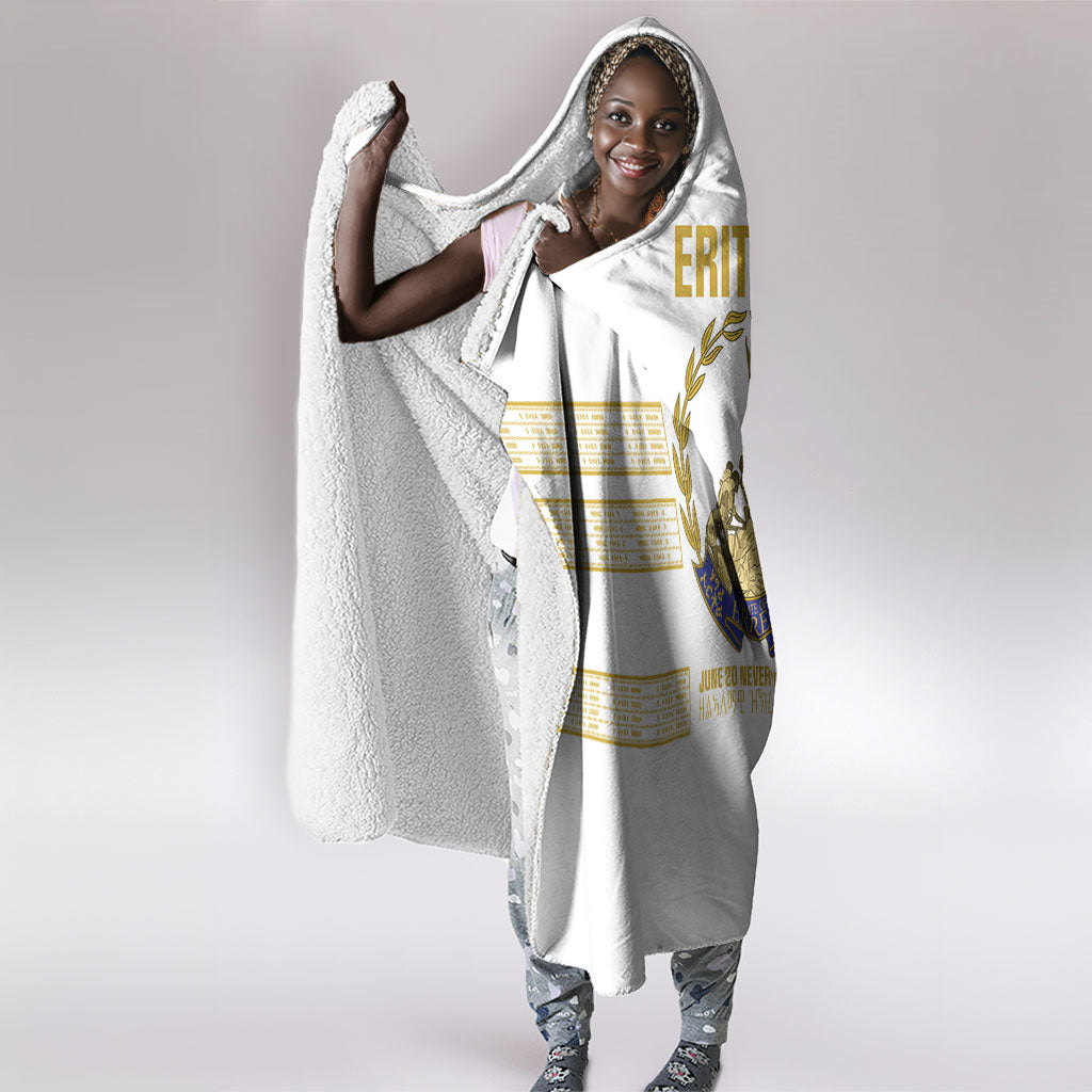 Eritrea Martyrs Day June 20 Hooded Blanket Never Forgotten Proud Eritrean Heritage White Version