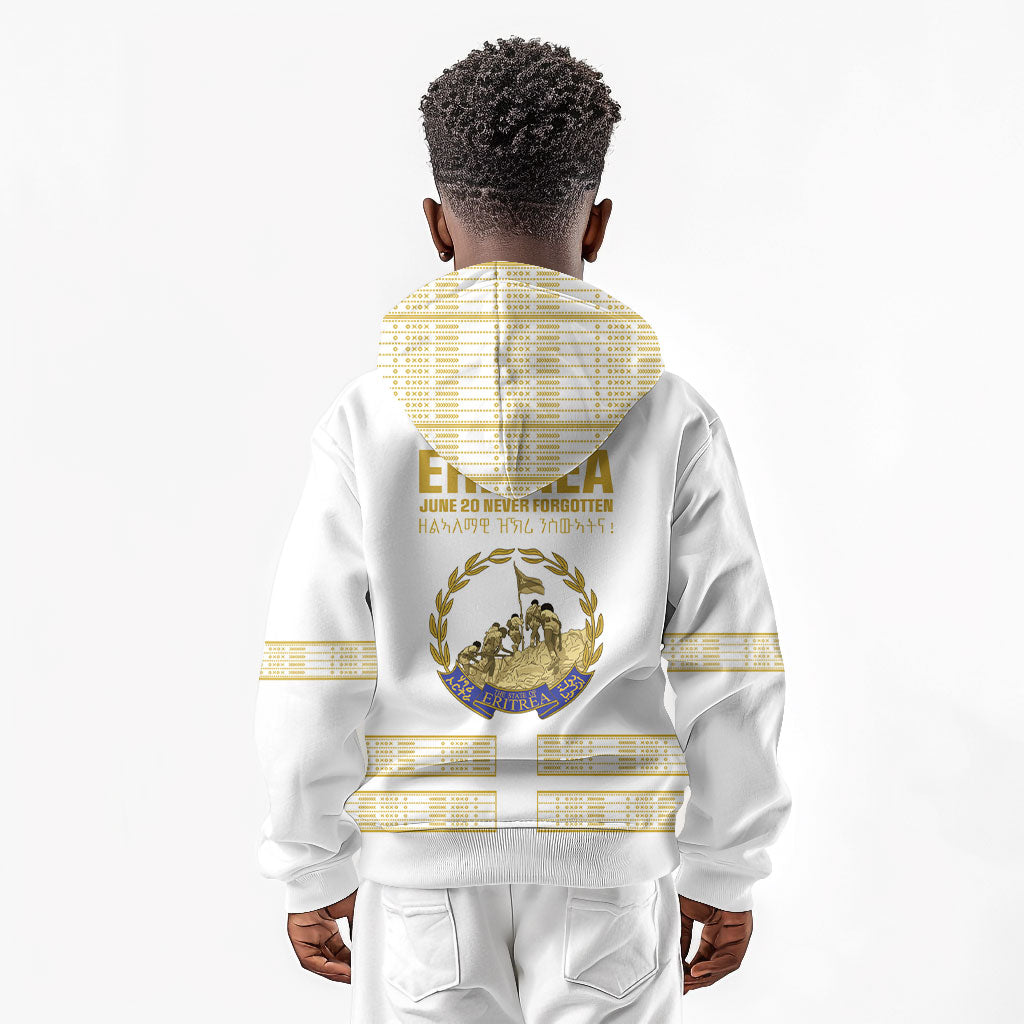 Eritrea Martyrs Day June 20 Kid Hoodie Never Forgotten Proud Eritrean Heritage White Version