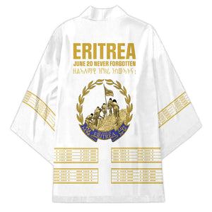 Eritrea Martyrs Day June 20 Kimono Never Forgotten Proud Eritrean Heritage White Version