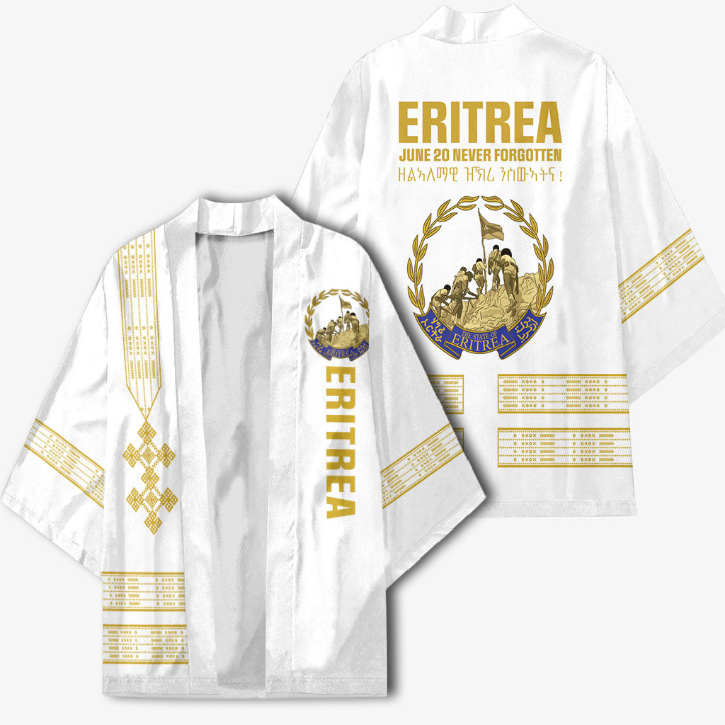 Eritrea Martyrs Day June 20 Kimono Never Forgotten Proud Eritrean Heritage White Version