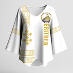 Eritrea Martyrs Day June 20 Kimono Sleeve Blouse Never Forgotten Proud Eritrean Heritage White Version