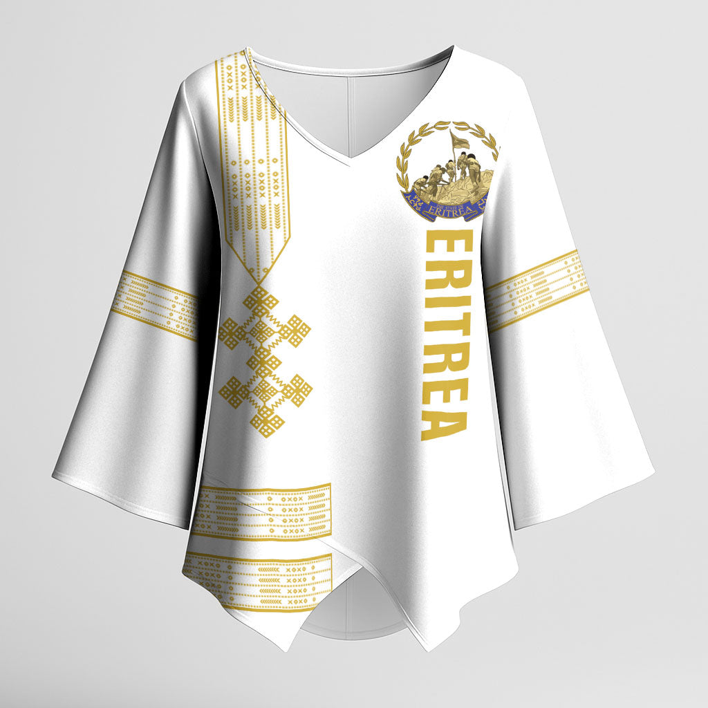 Eritrea Martyrs Day June 20 Kimono Sleeve Blouse Never Forgotten Proud Eritrean Heritage White Version