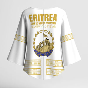Eritrea Martyrs Day June 20 Kimono Sleeve Blouse Never Forgotten Proud Eritrean Heritage White Version