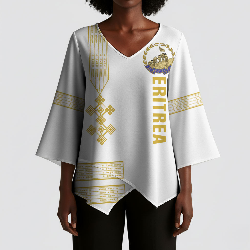 Eritrea Martyrs Day June 20 Kimono Sleeve Blouse Never Forgotten Proud Eritrean Heritage White Version