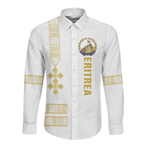 Eritrea Martyrs Day June 20 Long Sleeve Button Shirt Never Forgotten Proud Eritrean Heritage White Version