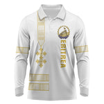 Eritrea Martyrs Day June 20 Long Sleeve Polo Shirt Never Forgotten Proud Eritrean Heritage White Version