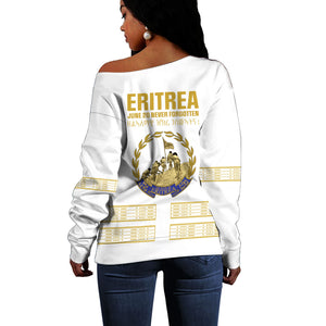 Eritrea Martyrs Day June 20 Off Shoulder Sweater Never Forgotten Proud Eritrean Heritage White Version