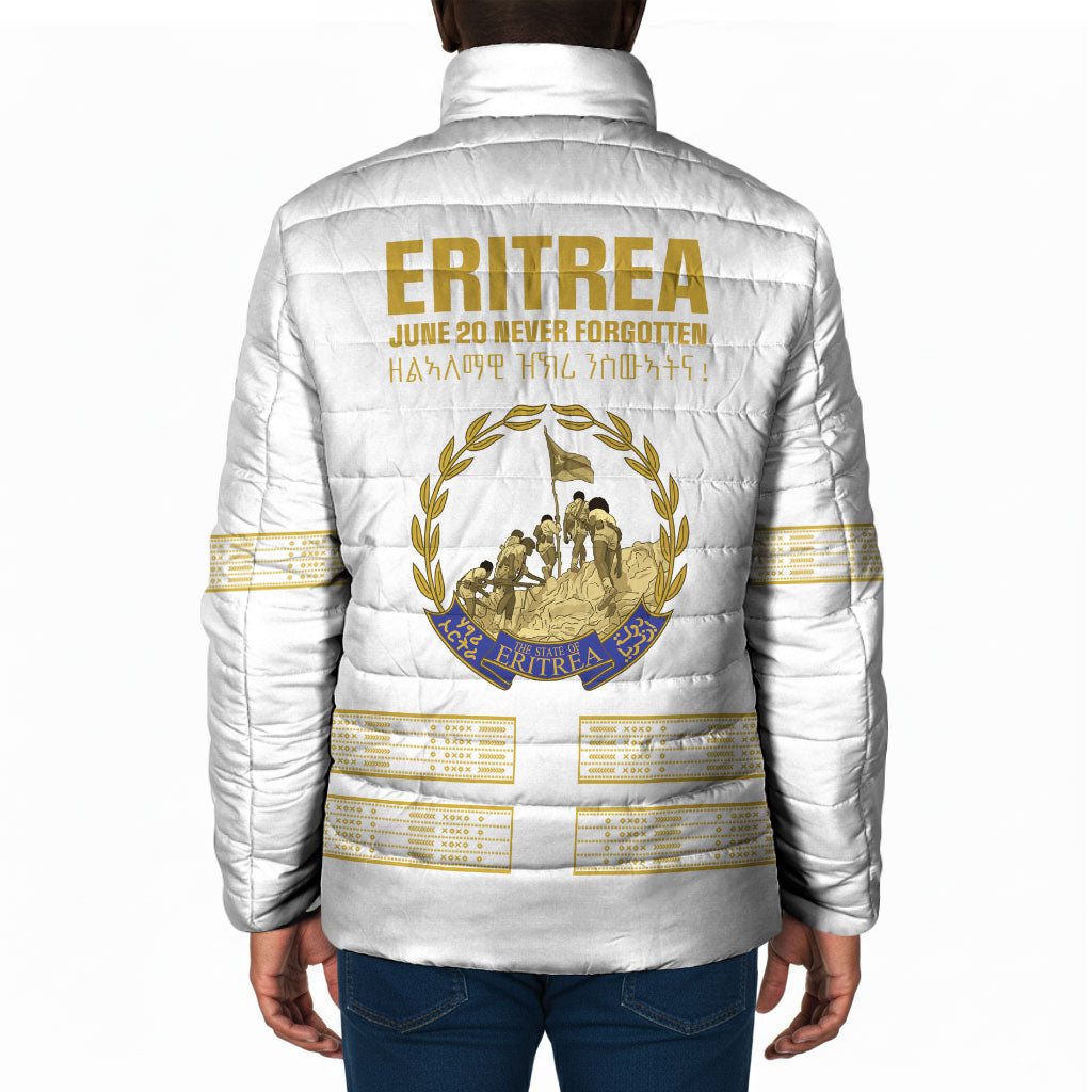 Eritrea Martyrs Day June 20 Padded Jacket Never Forgotten Proud Eritrean Heritage White Version