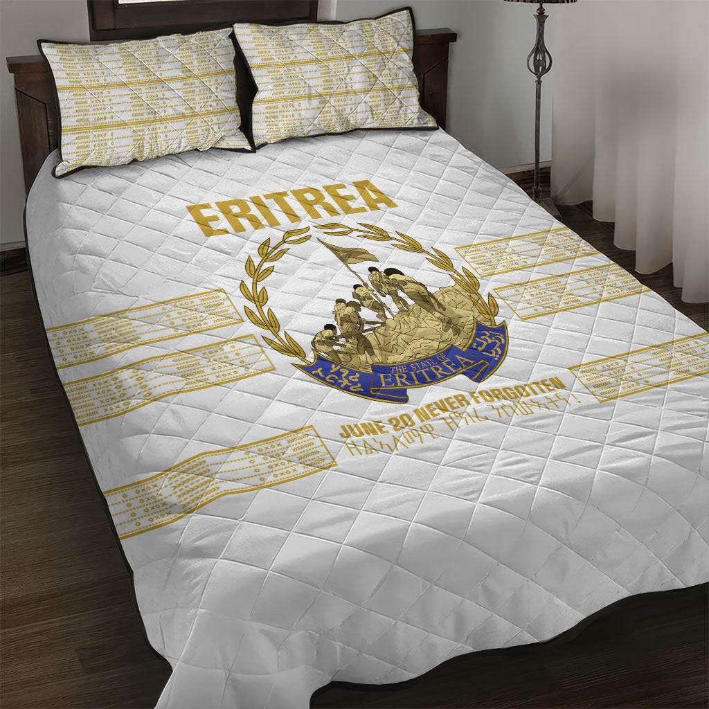 Eritrea Martyrs Day June 20 Quilt Bed Set Never Forgotten Proud Eritrean Heritage White Version