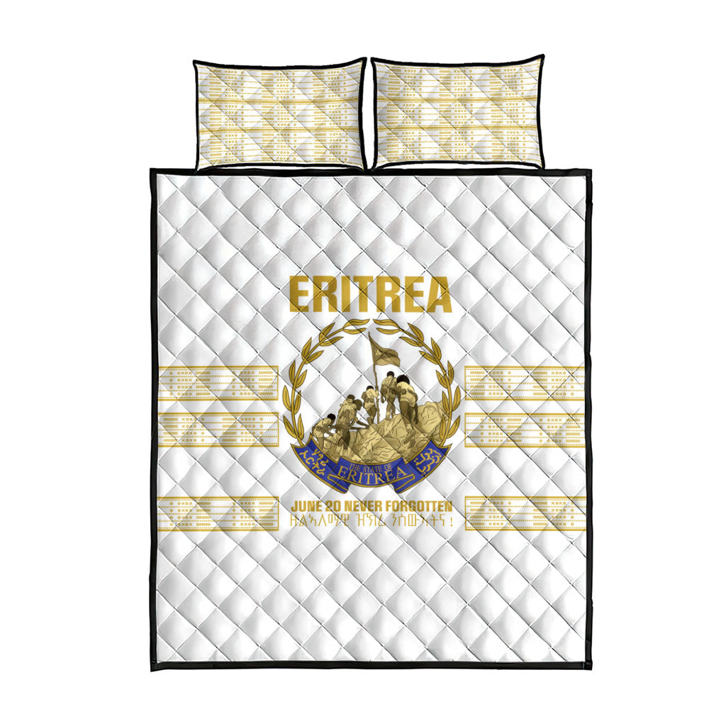 Eritrea Martyrs Day June 20 Quilt Bed Set Never Forgotten Proud Eritrean Heritage White Version