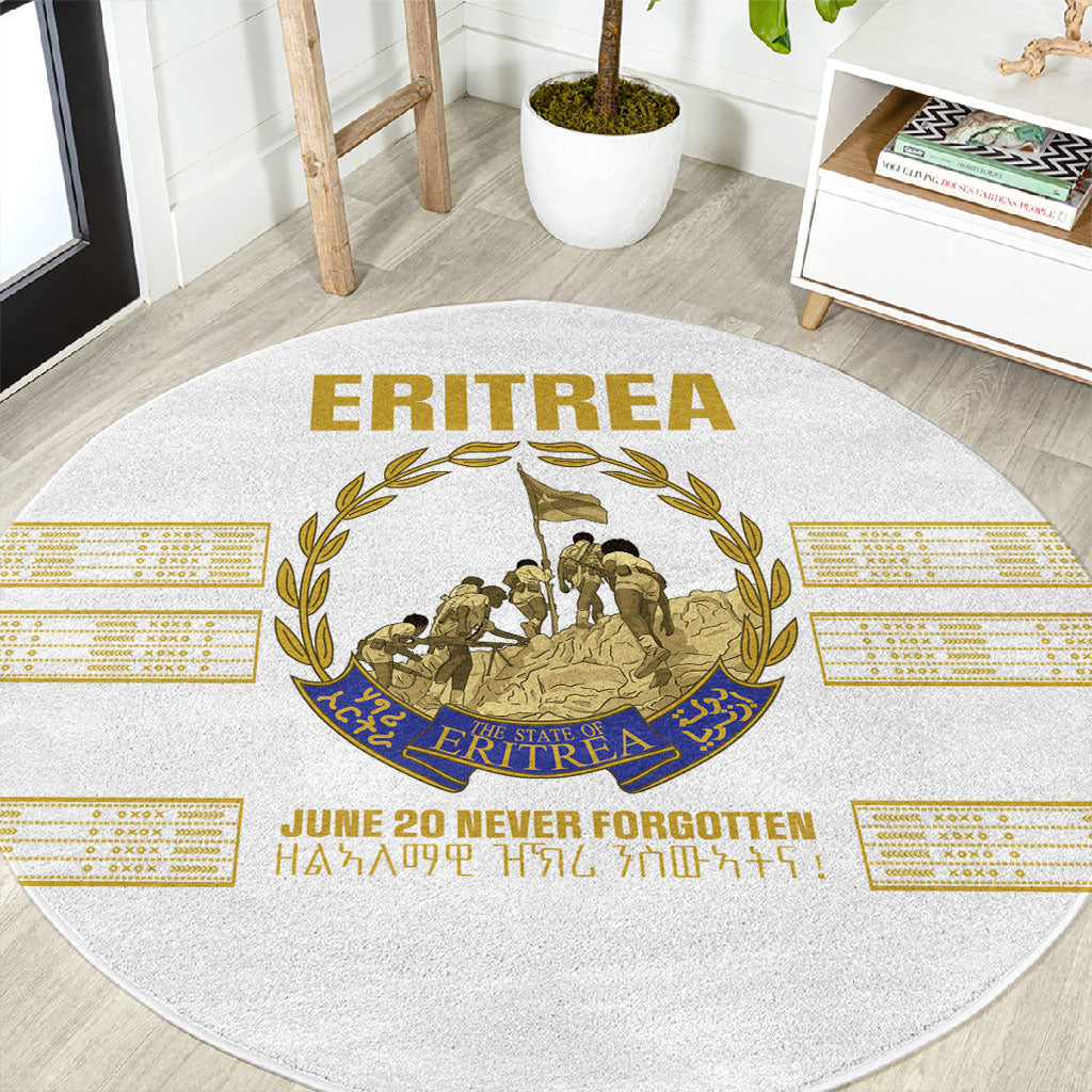 Eritrea Martyrs Day June 20 Round Carpet Never Forgotten Proud Eritrean Heritage White Version