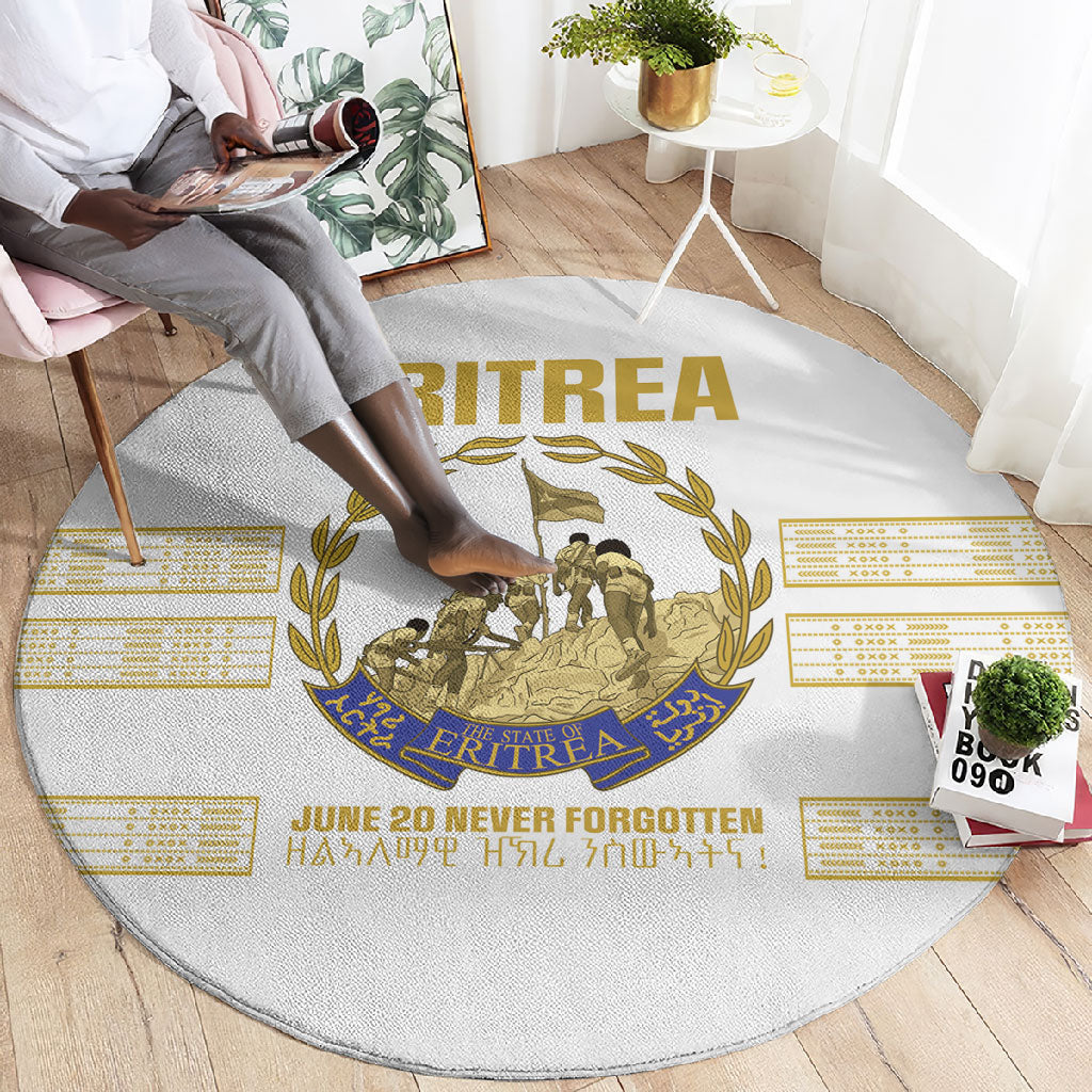Eritrea Martyrs Day June 20 Round Carpet Never Forgotten Proud Eritrean Heritage White Version