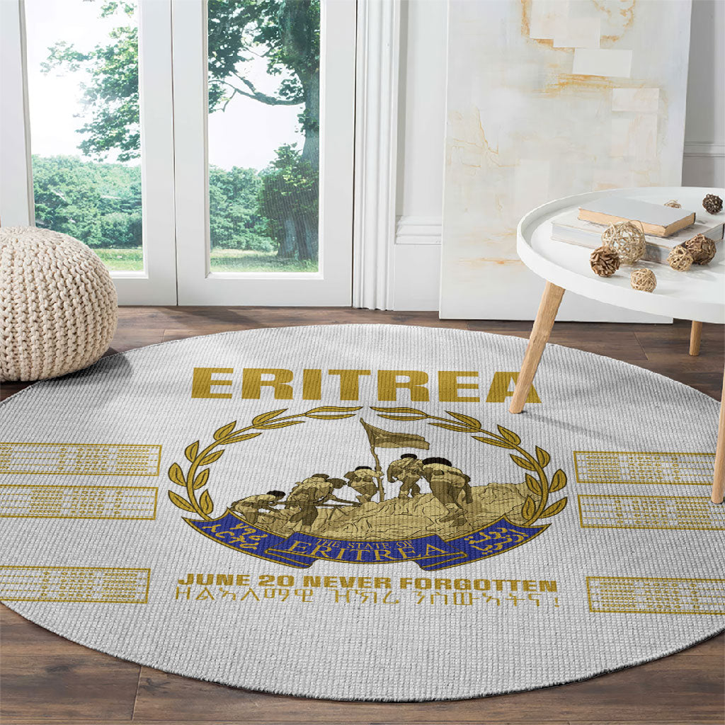 Eritrea Martyrs Day June 20 Round Carpet Never Forgotten Proud Eritrean Heritage White Version
