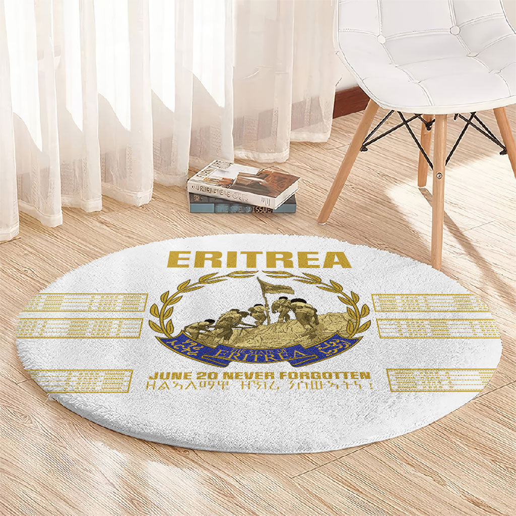 Eritrea Martyrs Day June 20 Round Carpet Never Forgotten Proud Eritrean Heritage White Version