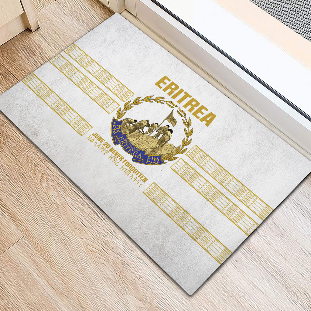 Eritrea Martyrs Day June 20 Rubber Doormat Never Forgotten Proud Eritrean Heritage White Version