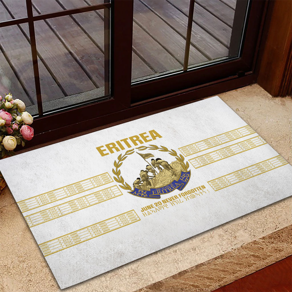 Eritrea Martyrs Day June 20 Rubber Doormat Never Forgotten Proud Eritrean Heritage White Version