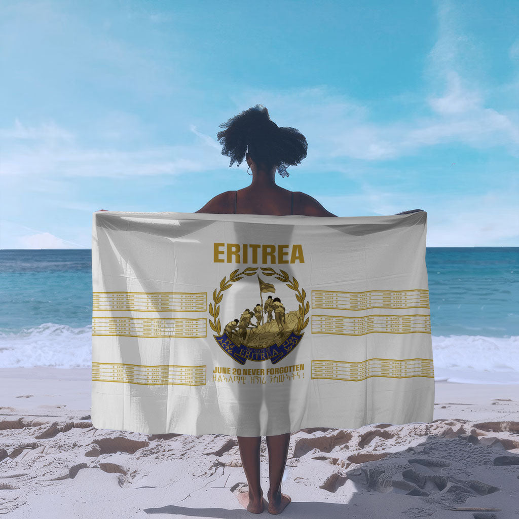 Eritrea Martyrs Day June 20 Sarong Never Forgotten Proud Eritrean Heritage White Version