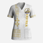 Eritrea Martyrs Day June 20 Scrub Top Never Forgotten Proud Eritrean Heritage White Version