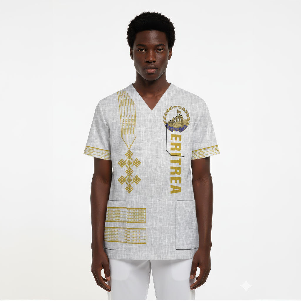 Eritrea Martyrs Day June 20 Scrub Top Never Forgotten Proud Eritrean Heritage White Version