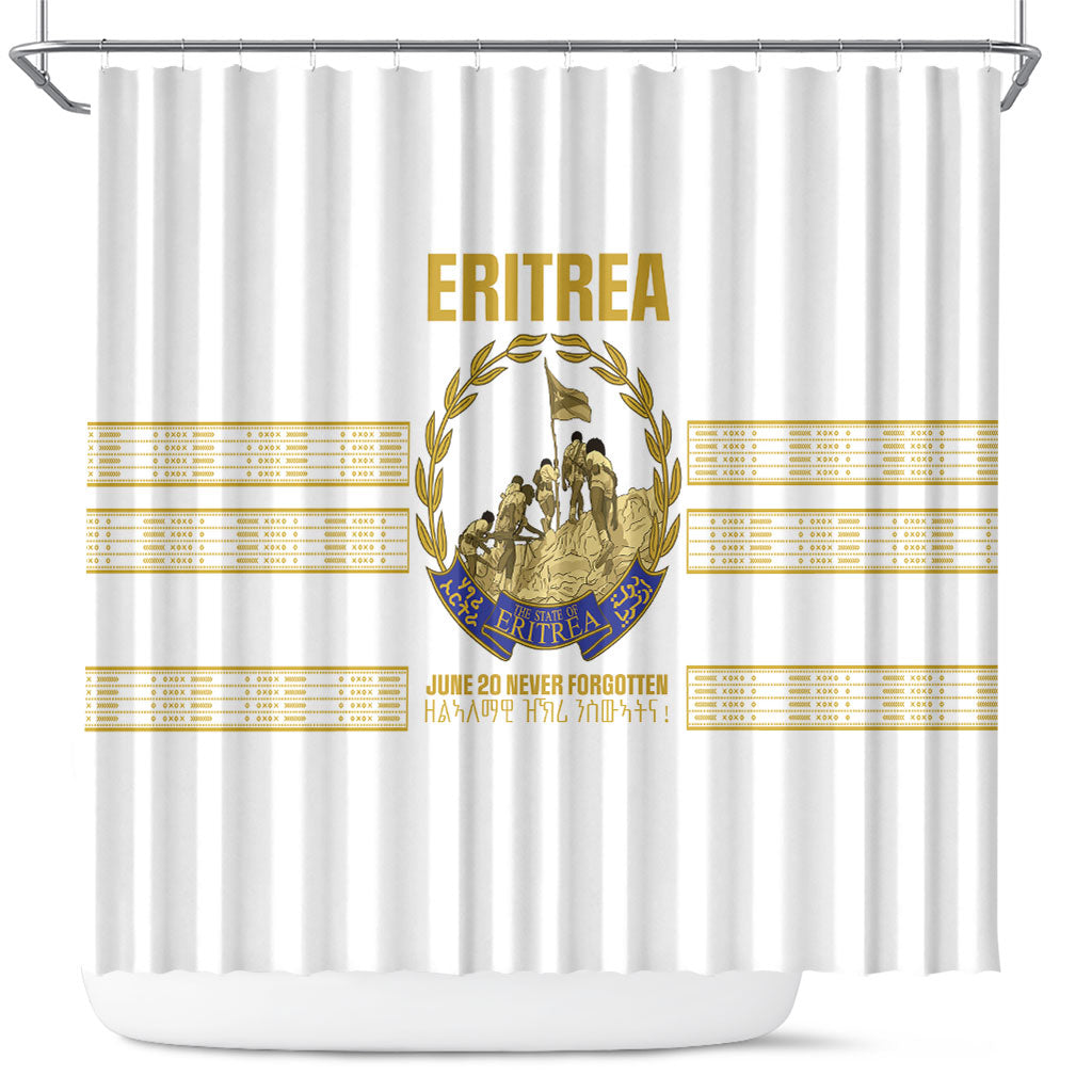 Eritrea Martyrs Day June 20 Shower Curtain Never Forgotten Proud Eritrean Heritage White Version