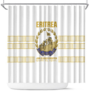 Eritrea Martyrs Day June 20 Shower Curtain Never Forgotten Proud Eritrean Heritage White Version