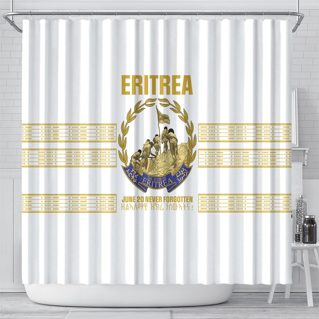Eritrea Martyrs Day June 20 Shower Curtain Never Forgotten Proud Eritrean Heritage White Version