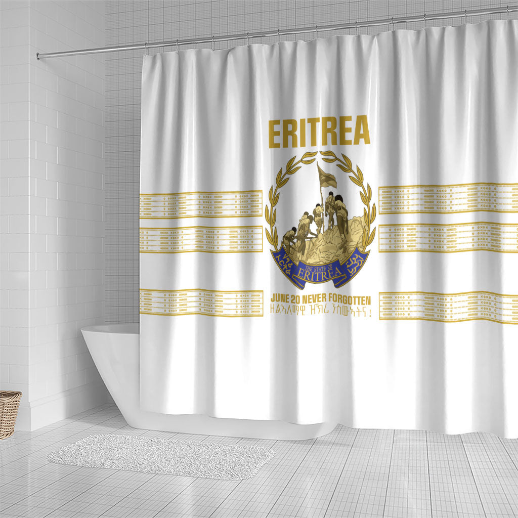 Eritrea Martyrs Day June 20 Shower Curtain Never Forgotten Proud Eritrean Heritage White Version