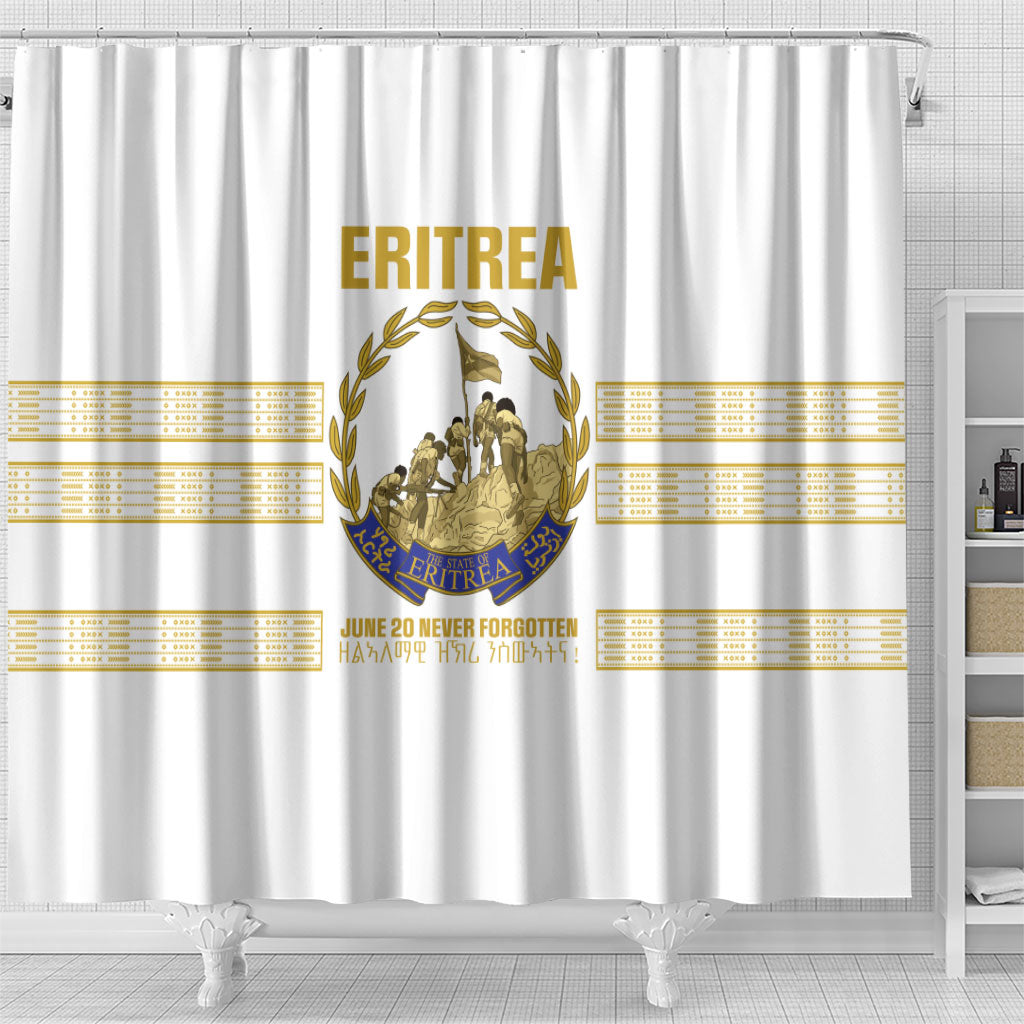 Eritrea Martyrs Day June 20 Shower Curtain Never Forgotten Proud Eritrean Heritage White Version