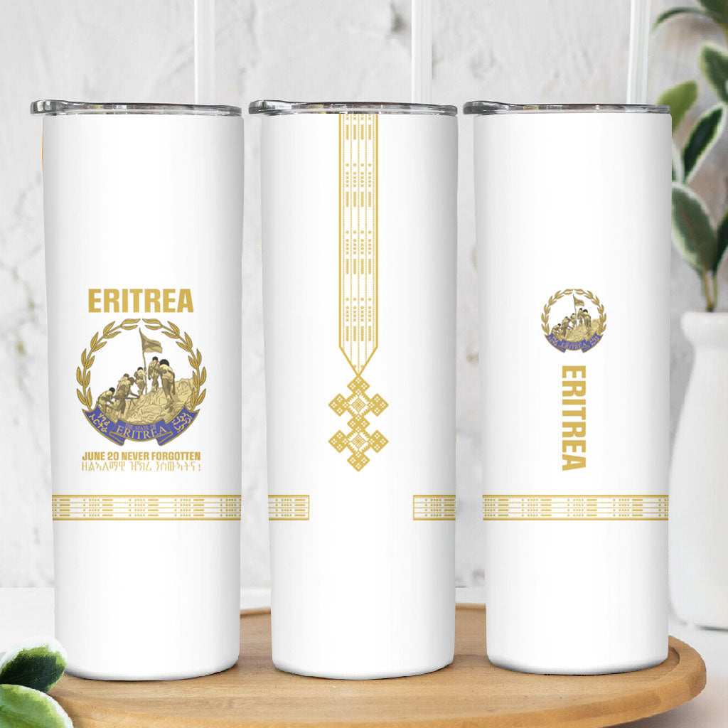 Eritrea Martyrs Day June 20 Skinny Tumbler Never Forgotten Proud Eritrean Heritage White Version