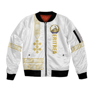 Eritrea Martyrs Day June 20 Sleeve Zip Bomber Jacket Never Forgotten Proud Eritrean Heritage White Version