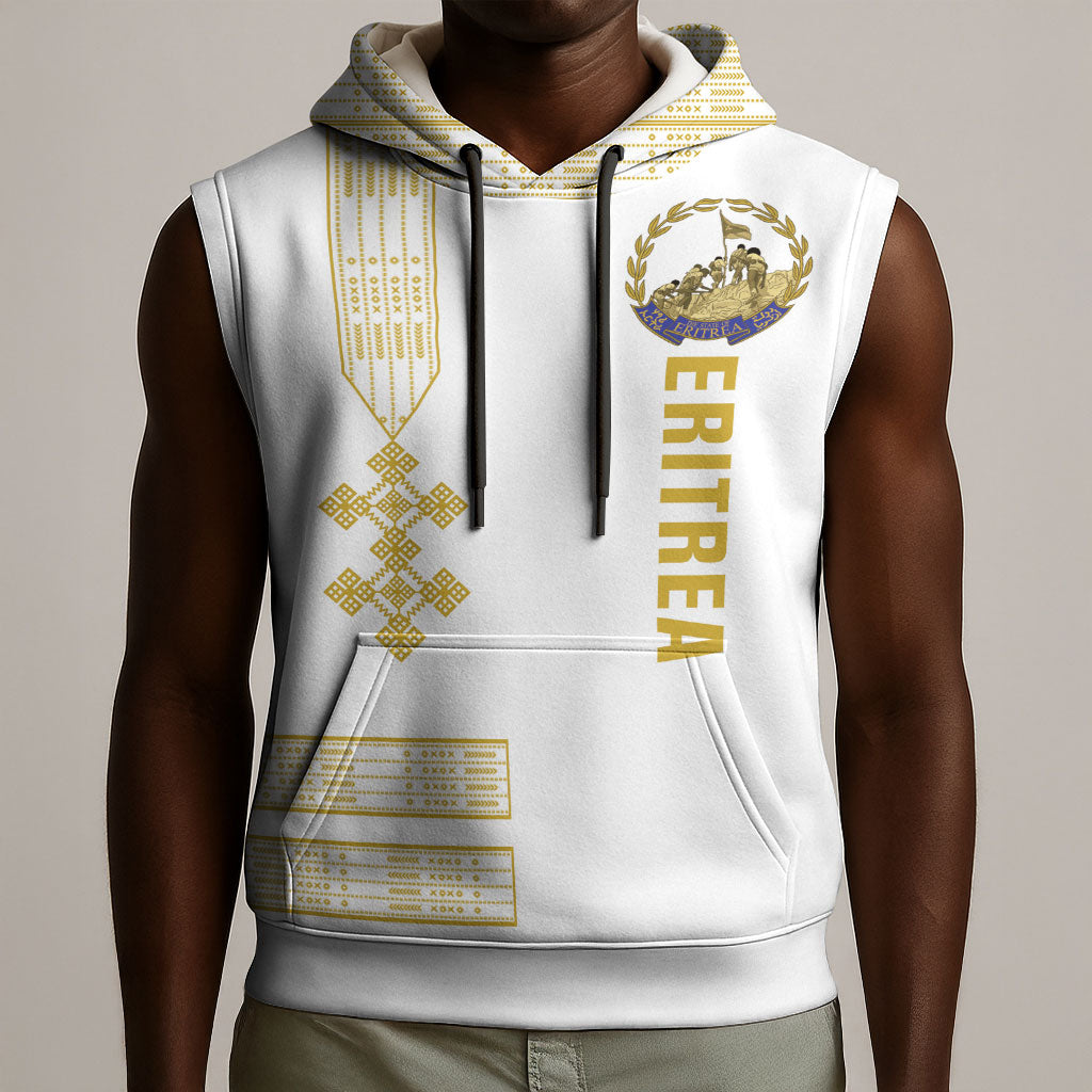 Eritrea Martyrs Day June 20 Sleeveless Hoodie Never Forgotten Proud Eritrean Heritage White Version