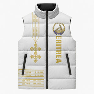 Eritrea Martyrs Day June 20 Sleeveless Puffer Jacket Never Forgotten Proud Eritrean Heritage White Version