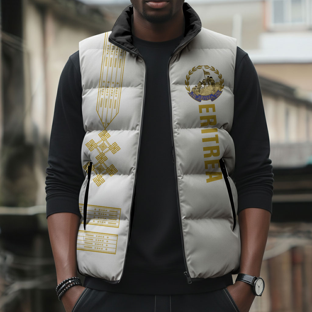 Eritrea Martyrs Day June 20 Sleeveless Puffer Jacket Never Forgotten Proud Eritrean Heritage White Version