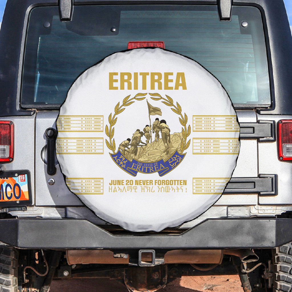Eritrea Martyrs Day June 20 Spare Tire Cover Never Forgotten Proud Eritrean Heritage White Version