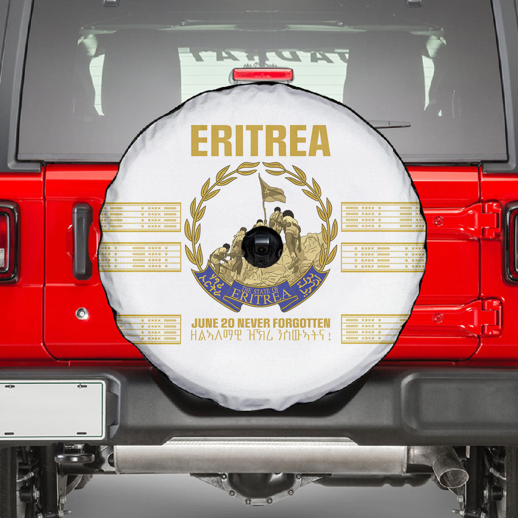 Eritrea Martyrs Day June 20 Spare Tire Cover Never Forgotten Proud Eritrean Heritage White Version