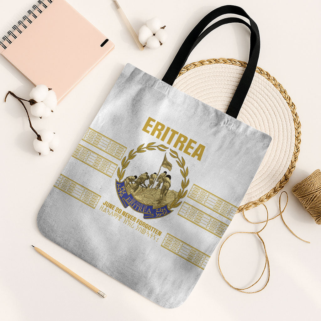 Eritrea Martyrs Day June 20 Tote Bag Never Forgotten Proud Eritrean Heritage White Version