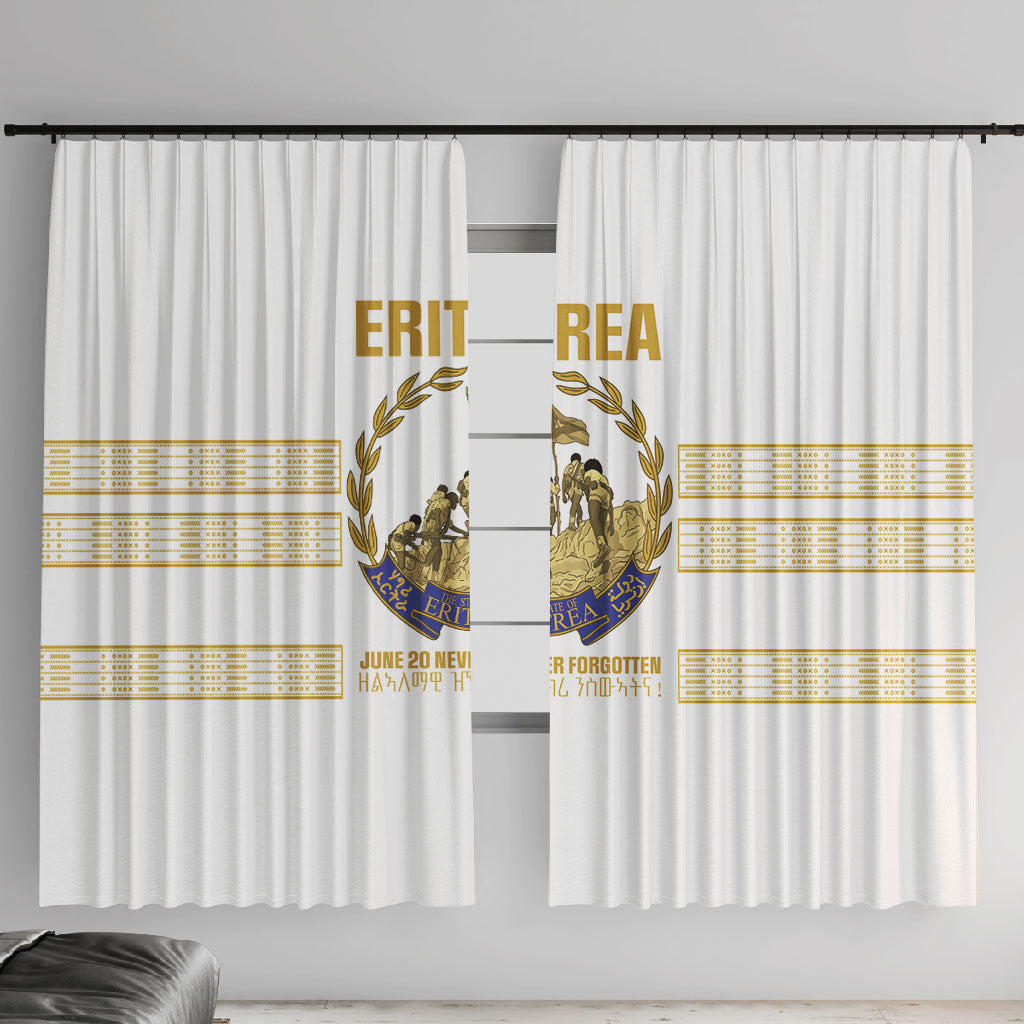 Eritrea Martyrs Day June 20 Window Curtain Never Forgotten Proud Eritrean Heritage White Version