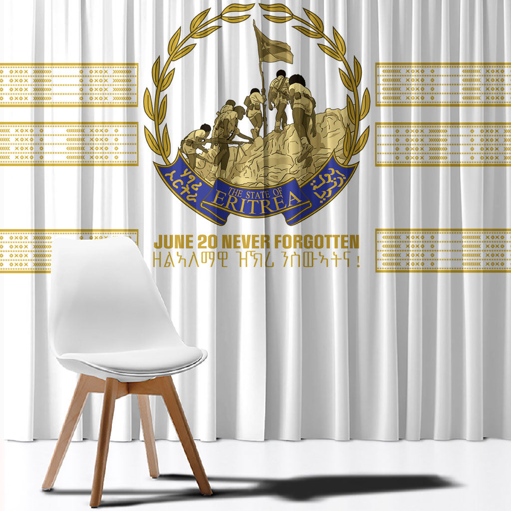 Eritrea Martyrs Day June 20 Window Curtain Never Forgotten Proud Eritrean Heritage White Version