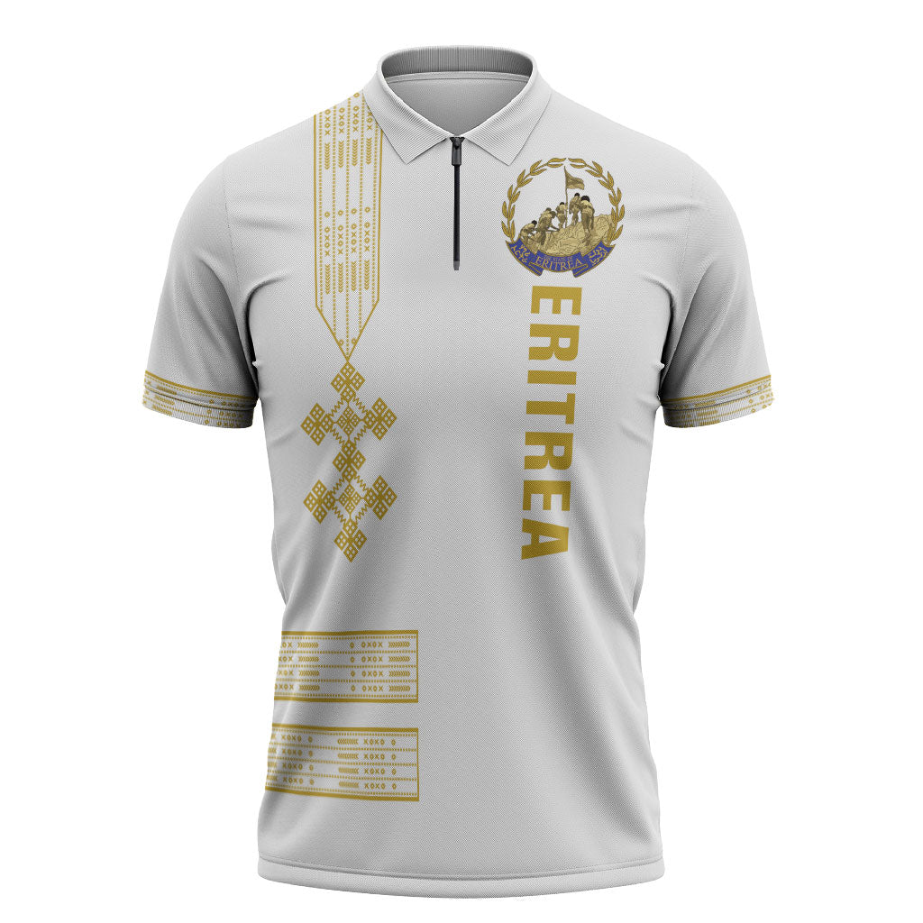 Eritrea Martyrs Day June 20 Zipper Polo Shirt Never Forgotten Proud Eritrean Heritage White Version