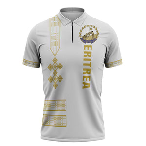 Eritrea Martyrs Day June 20 Zipper Polo Shirt Never Forgotten Proud Eritrean Heritage White Version