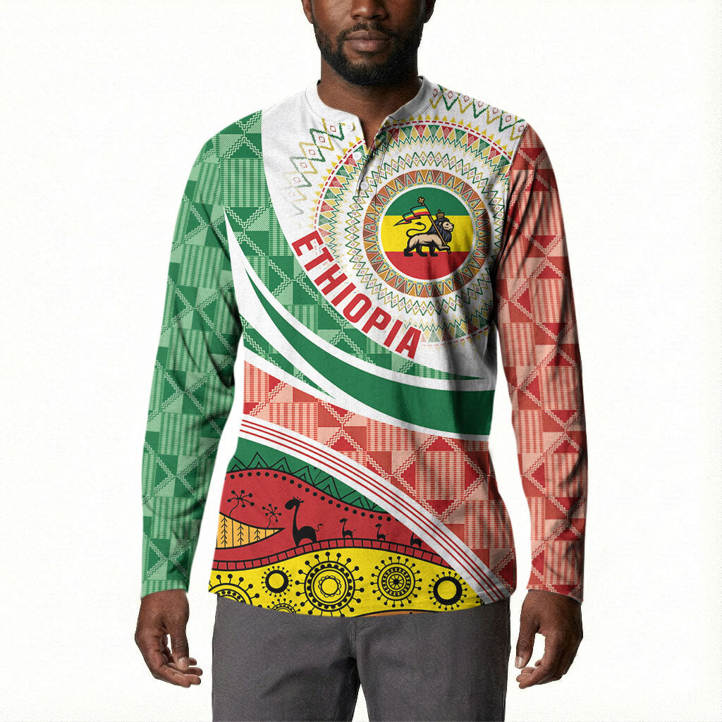 Ethiopia In My Blood Button Sweatshirt Lion Of Judah In My Heart