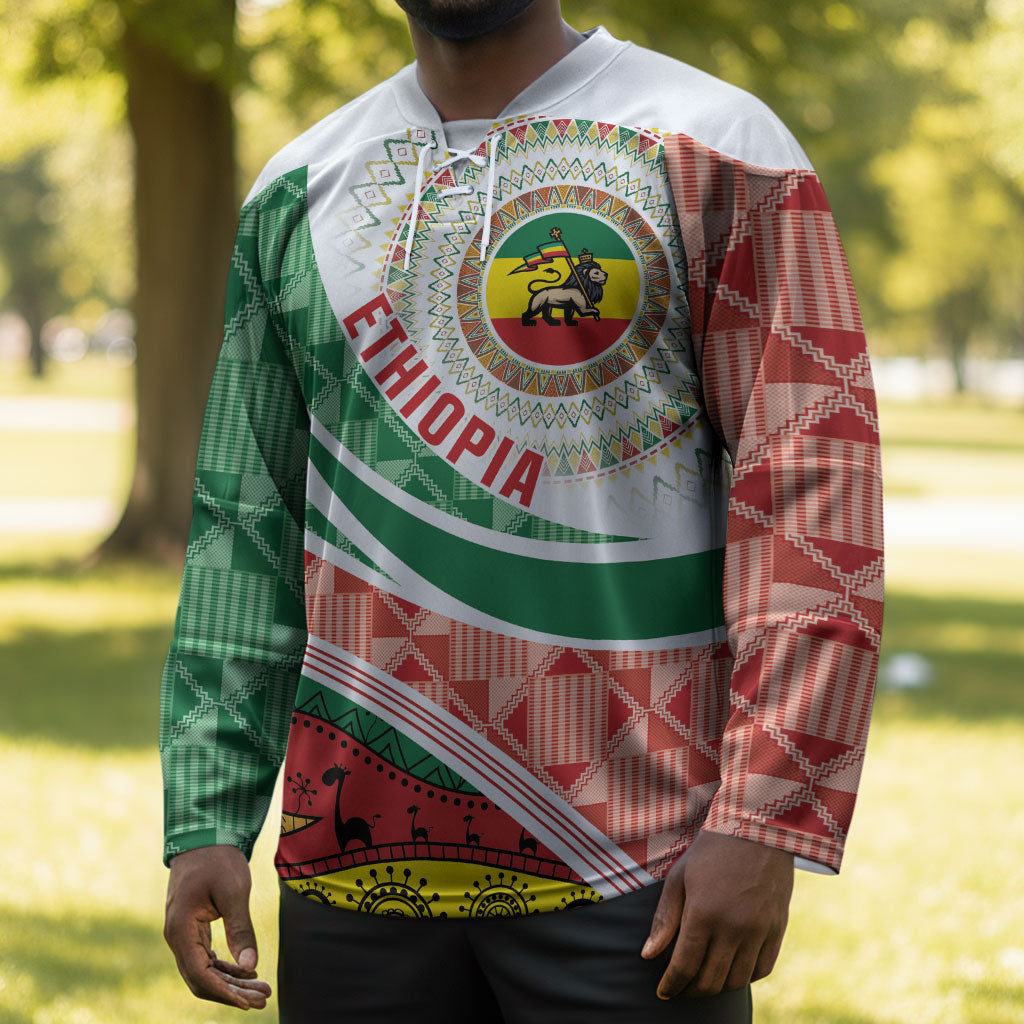 Ethiopia In My Blood Hockey Jersey Lion Of Judah In My Heart