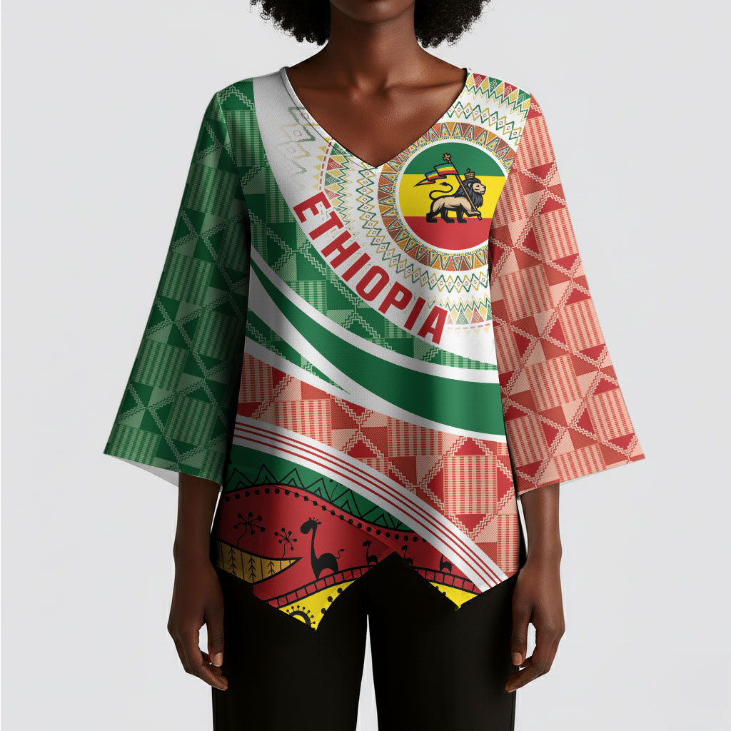 Ethiopia In My Blood Kimono Sleeve Blouse Lion Of Judah In My Heart