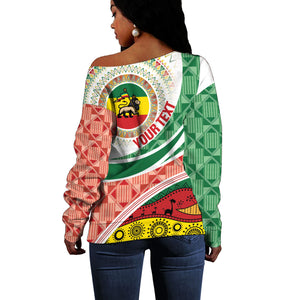 Ethiopia In My Blood Off Shoulder Sweater Lion Of Judah In My Heart