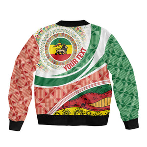 Ethiopia In My Blood Sleeve Zip Bomber Jacket Lion Of Judah In My Heart