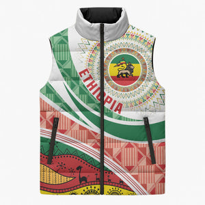 Ethiopia In My Blood Sleeveless Puffer Jacket Lion Of Judah In My Heart