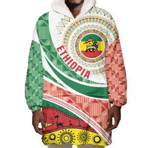 Ethiopia In My Blood Wearable Blanket Hoodie Lion Of Judah In My Heart
