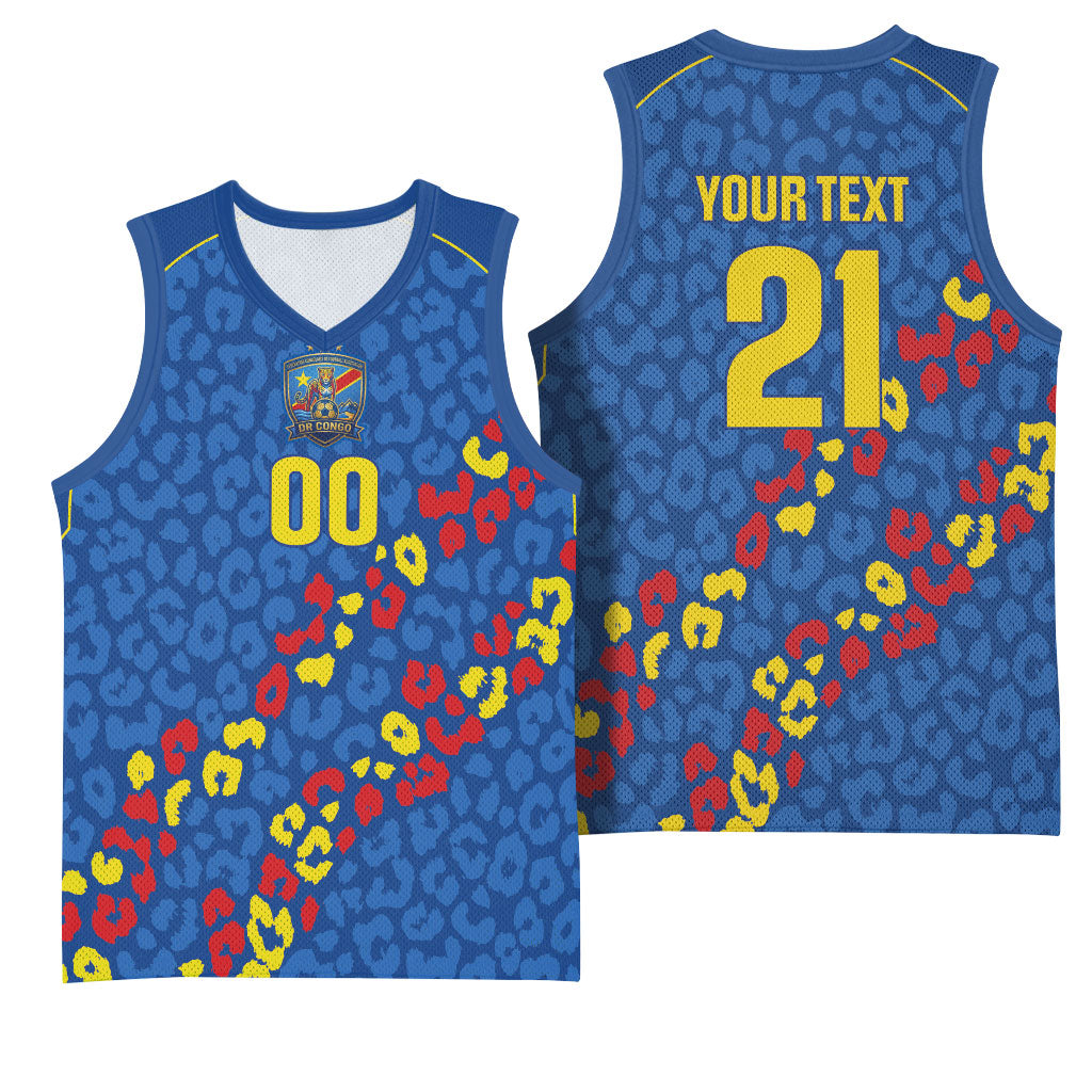 DR Congo Kopo ya Mokili Custom Basketball Jersey Kuba Kingdom Pattern Edition