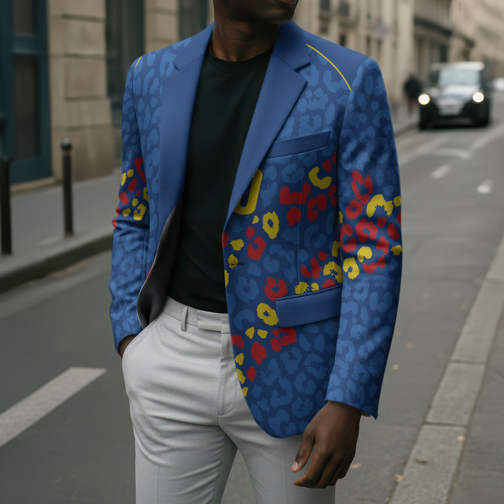 DR Congo Kopo ya Mokili Custom Blazer Kuba Kingdom Pattern Edition